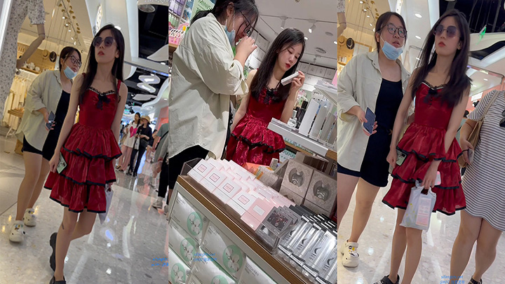 极品美女真空逛街